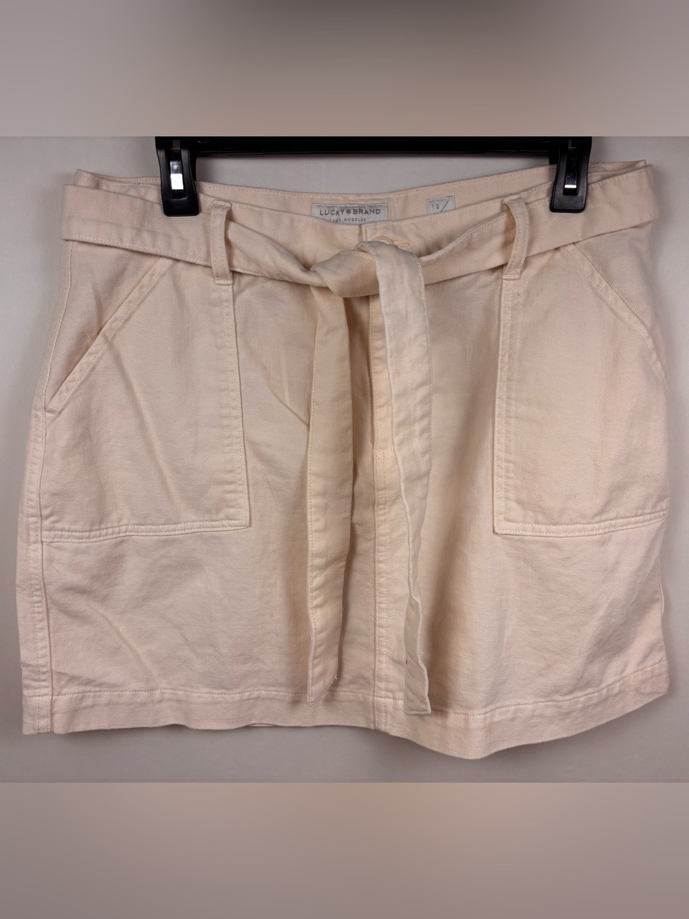 Lucky Brand Cream Tie-Front Bermuda Shorts